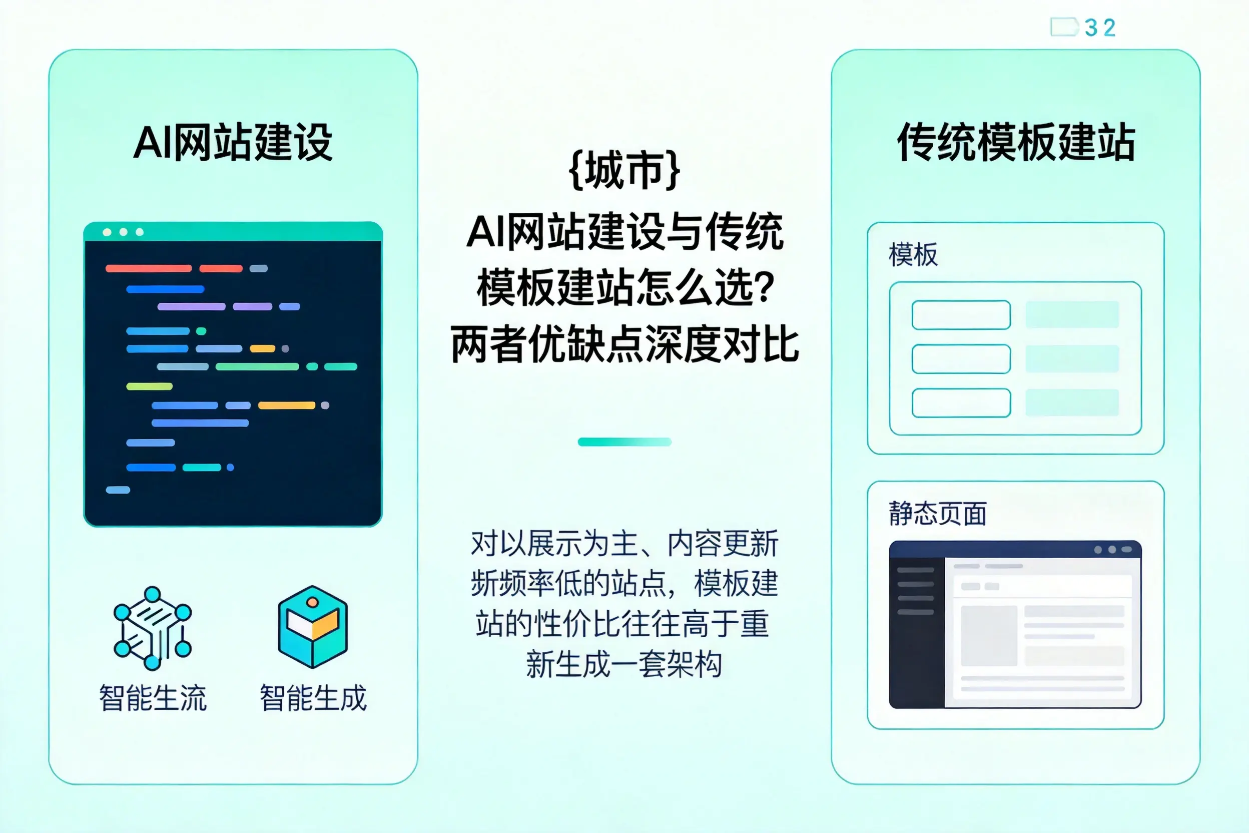 惠州AI网站建设与传统模板建站怎么选？两者优缺点深度对比