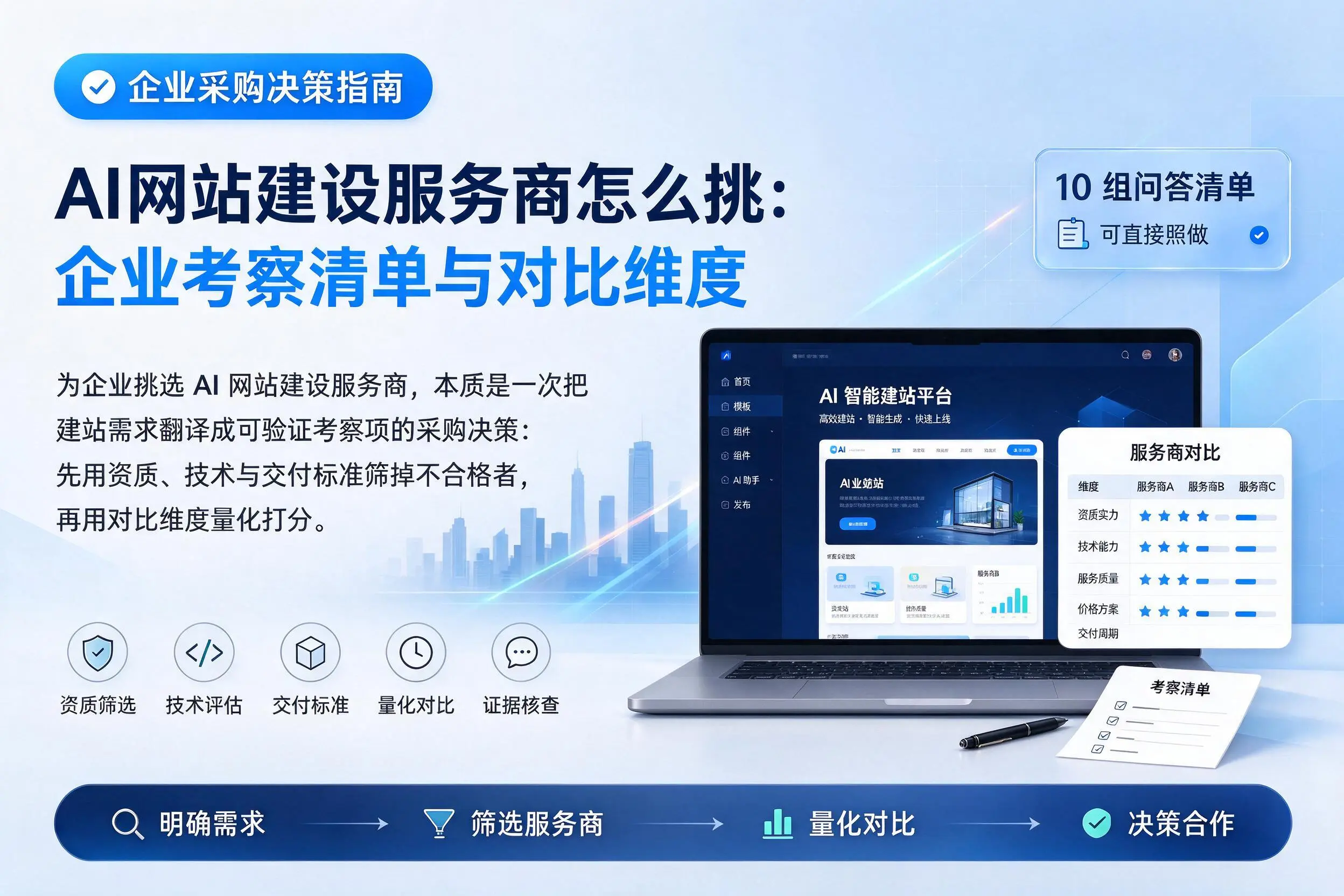 AI网站建设服务商怎么挑:惠州企业考察清单与对比维度